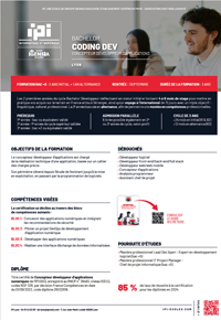 IPI Lyon : Brochure Bachelor Coding Dev