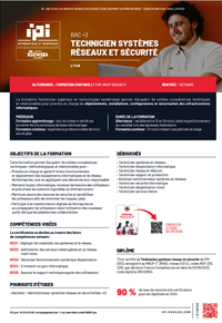 Brochure IPI Lyon : Technicien Systèmes Réseaux et Sécurité